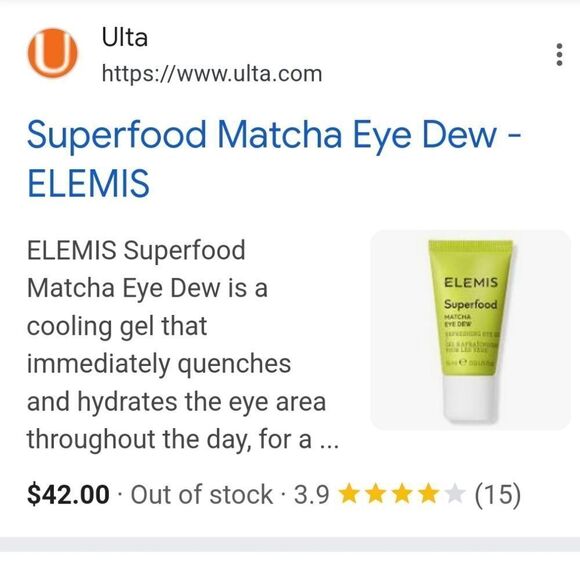 ELEMIS SUPERFOOD MATCHA EYE GEL 15ml NEW SOLD OUT ONLINE MSRP $42 - Picture 5 of 16